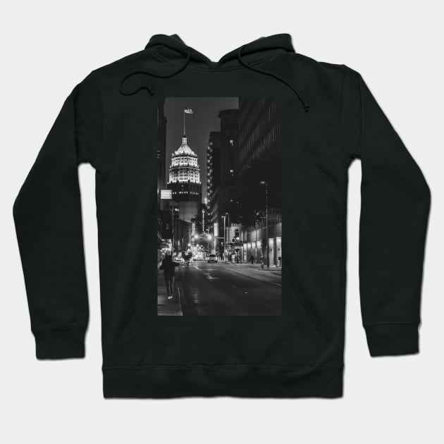 San Antonio Texas Downtown Nightscape Hoodie by Robtography